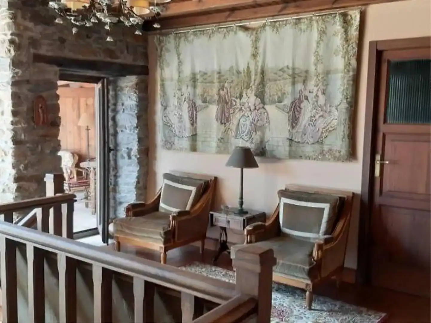 Sala de estar de Piso en venta en Petín con Jardín privado, Parquet y Amueblado