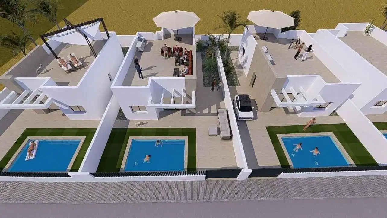 Vista exterior de Casa o chalet en venta en Mazarrón con Jardín privado, Terraza y Piscina