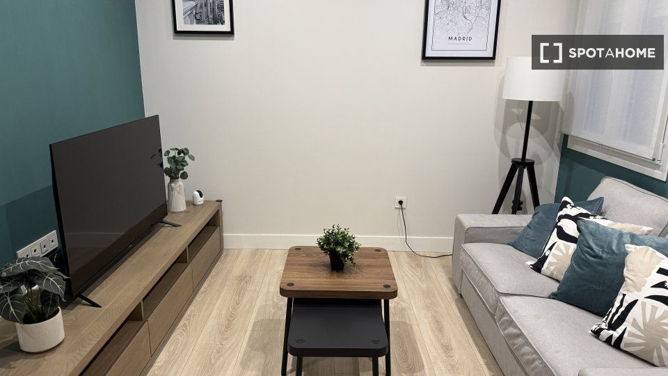 Living room of Flat to rent in  Madrid Capital  with Air Conditioner, Heating and Furnished