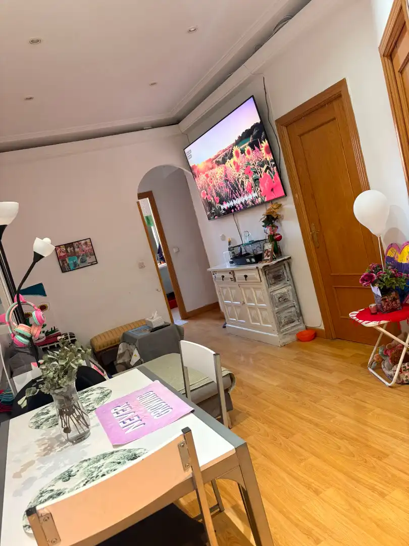 Sala d'estar de Pis per a compartir en Madrid amb Calefacció, Parquet i Moblat