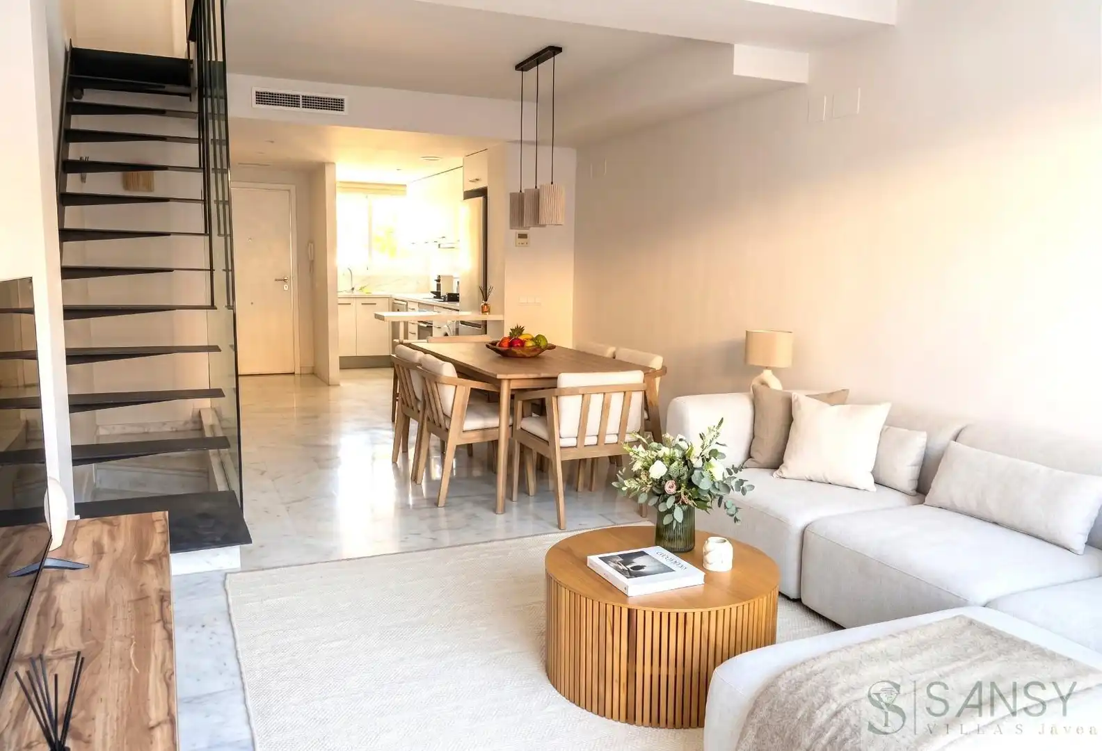 Sala d'estar de Casa adosada en venda en Jávea / Xàbia amb Aire condicionat, Calefacció i Terrassa