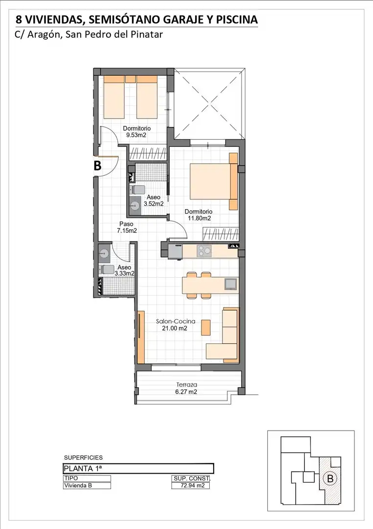 Apartament en venda en San Pedro del Pinatar amb Aire condicionat, Calefacció i Terrassa