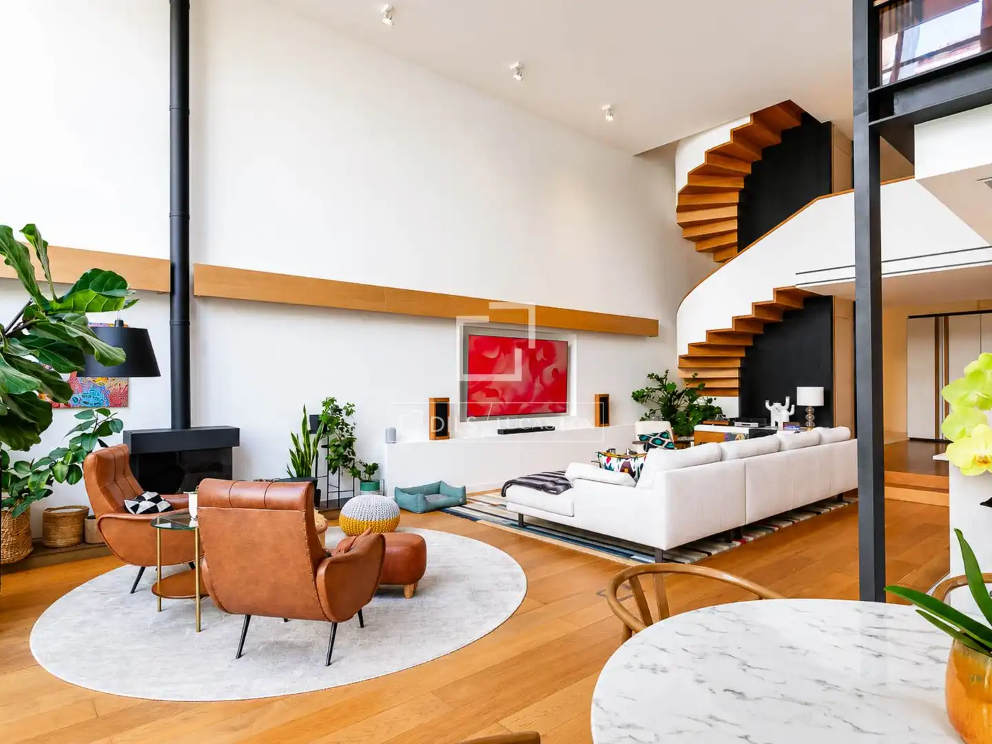 Sala d'estar de Casa o xalet en venda en Barcelona amb Aire condicionat, Jardí privat i Terrassa