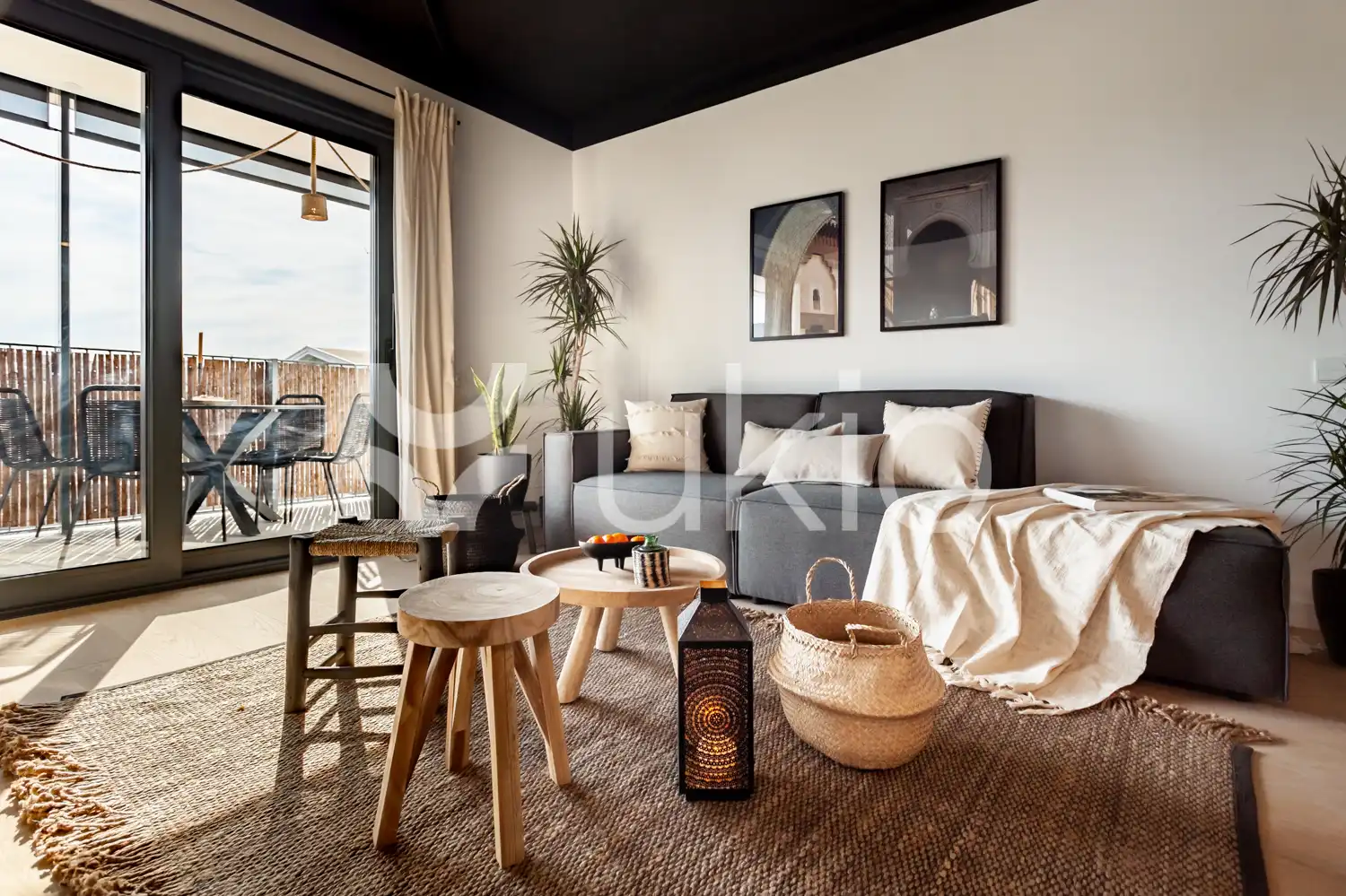 Sala d'estar de Apartament de lloguer en Barcelona amb Aire condicionat, Terrassa i Moblat
