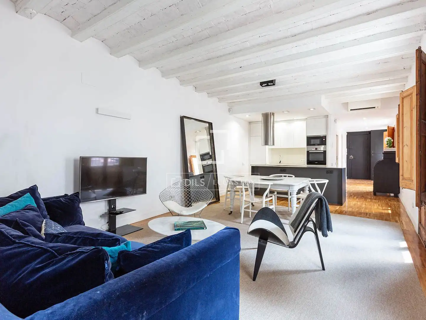 Sala de estar de Piso en venta en Barcelona con Aire acondicionado, Calefacción y Parquet