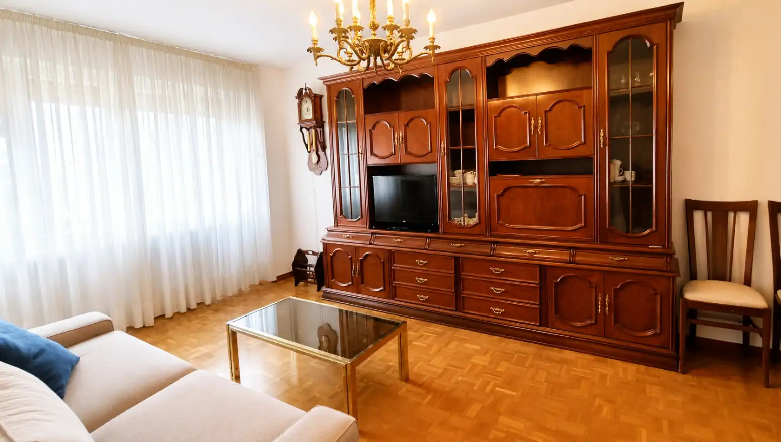 Living room of Flat for rent in Villava / Atarrabia  with Heating, Parquet flooring and Terrace