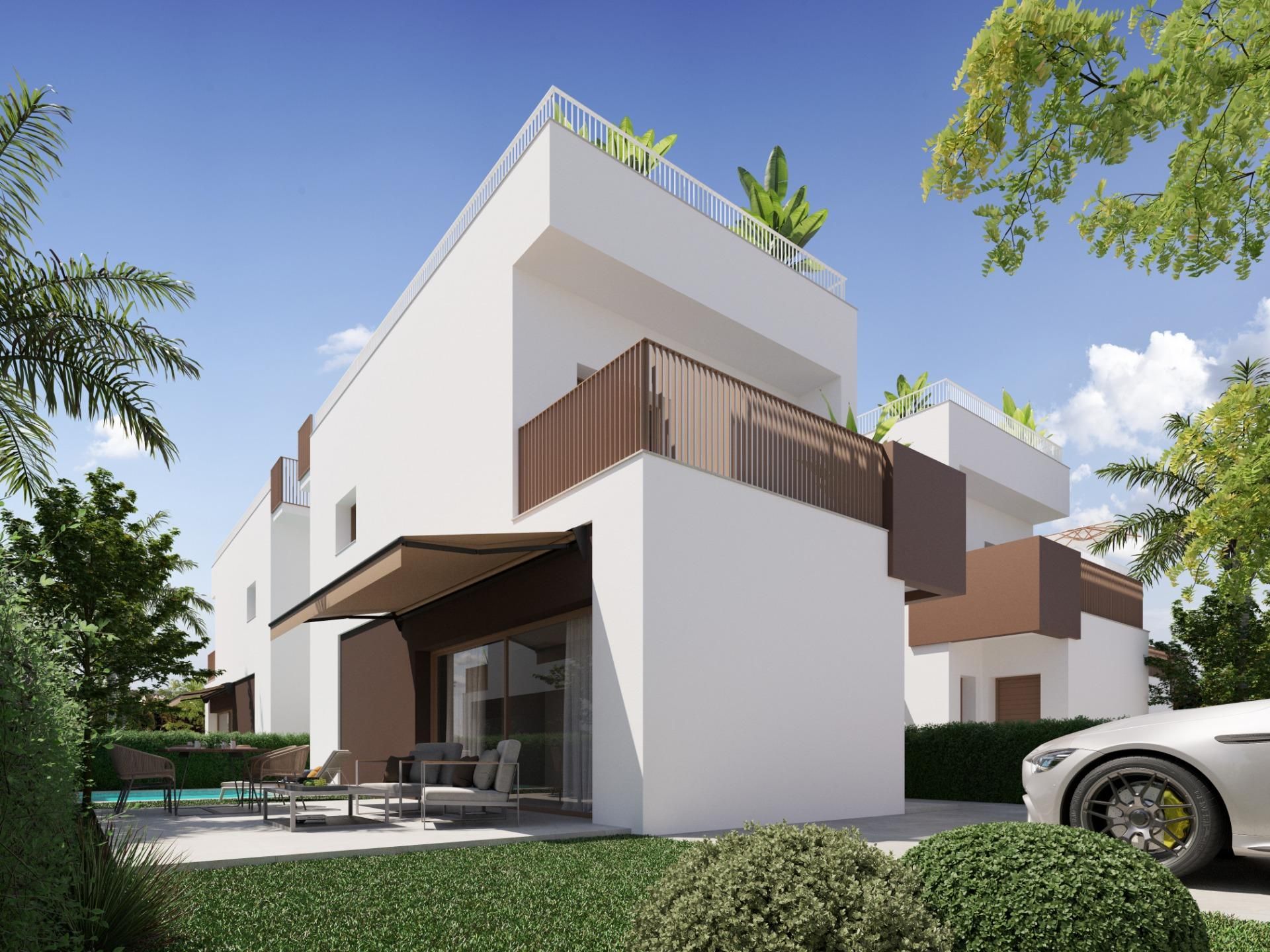 Vista exterior de Casa adosada en venda en Elche / Elx amb Jardí privat, Terrassa i Balcó