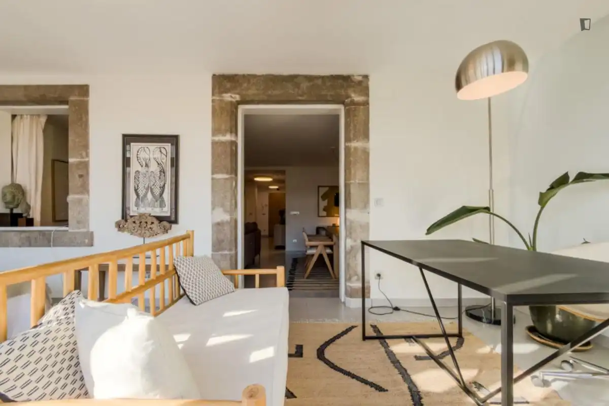 Sala de estar de Apartamento de alquiler en Barcelona con Aire acondicionado, Calefacción y Amueblado