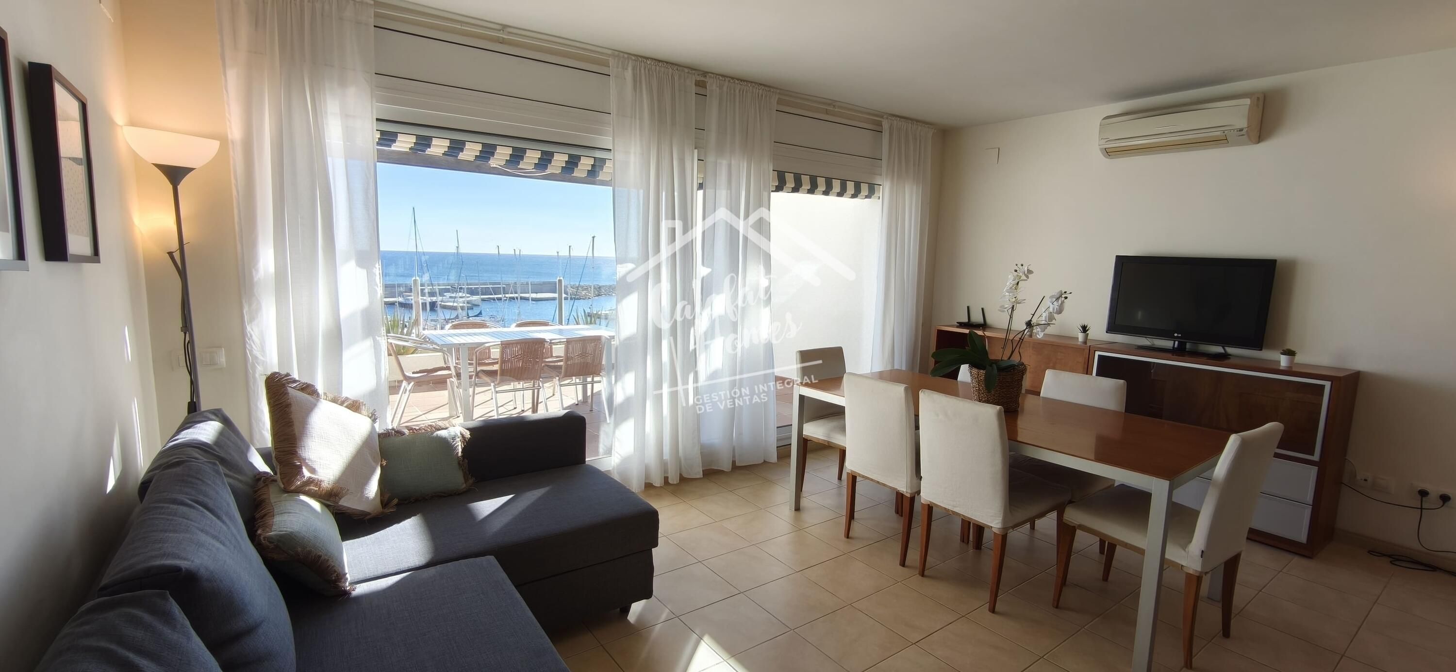 Sala de estar de Piso en venta en L'Ametlla de Mar  con Aire acondicionado, Terraza y Lavadora