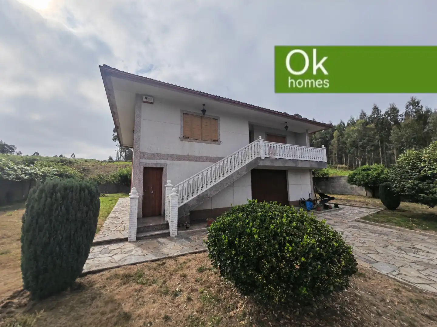 Vista exterior de Casa o chalet en venta en Mesía con Calefacción, Jardín privado y Parquet