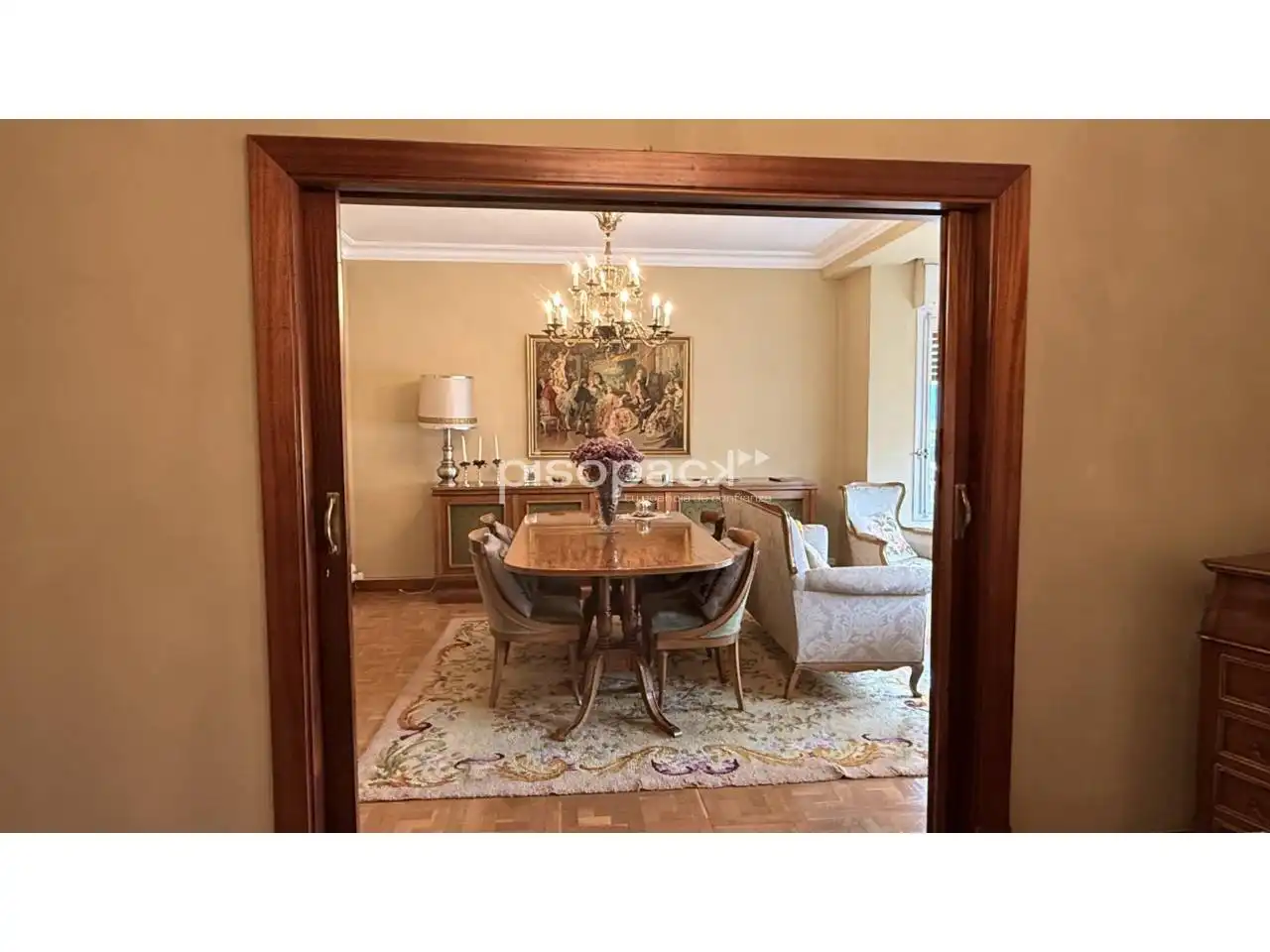 Dining room of Flat for sale in  Pamplona / Iruña  with Heating, Parquet flooring and Storage room