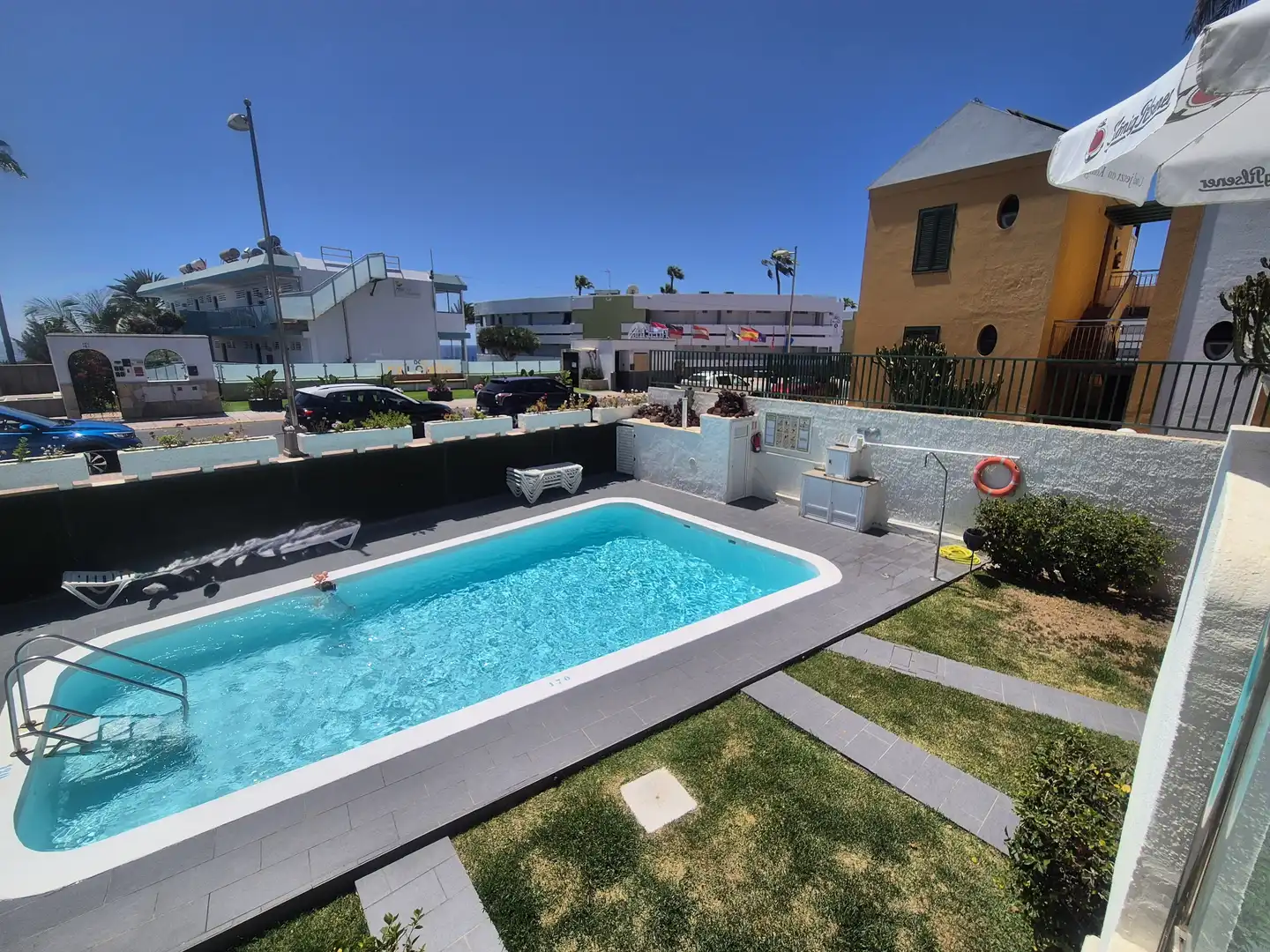 Schwimmbecken von Wohnungen zur Miete in San Bartolomé de Tirajana mit Privatgarten, Terrasse und Schwimmbad