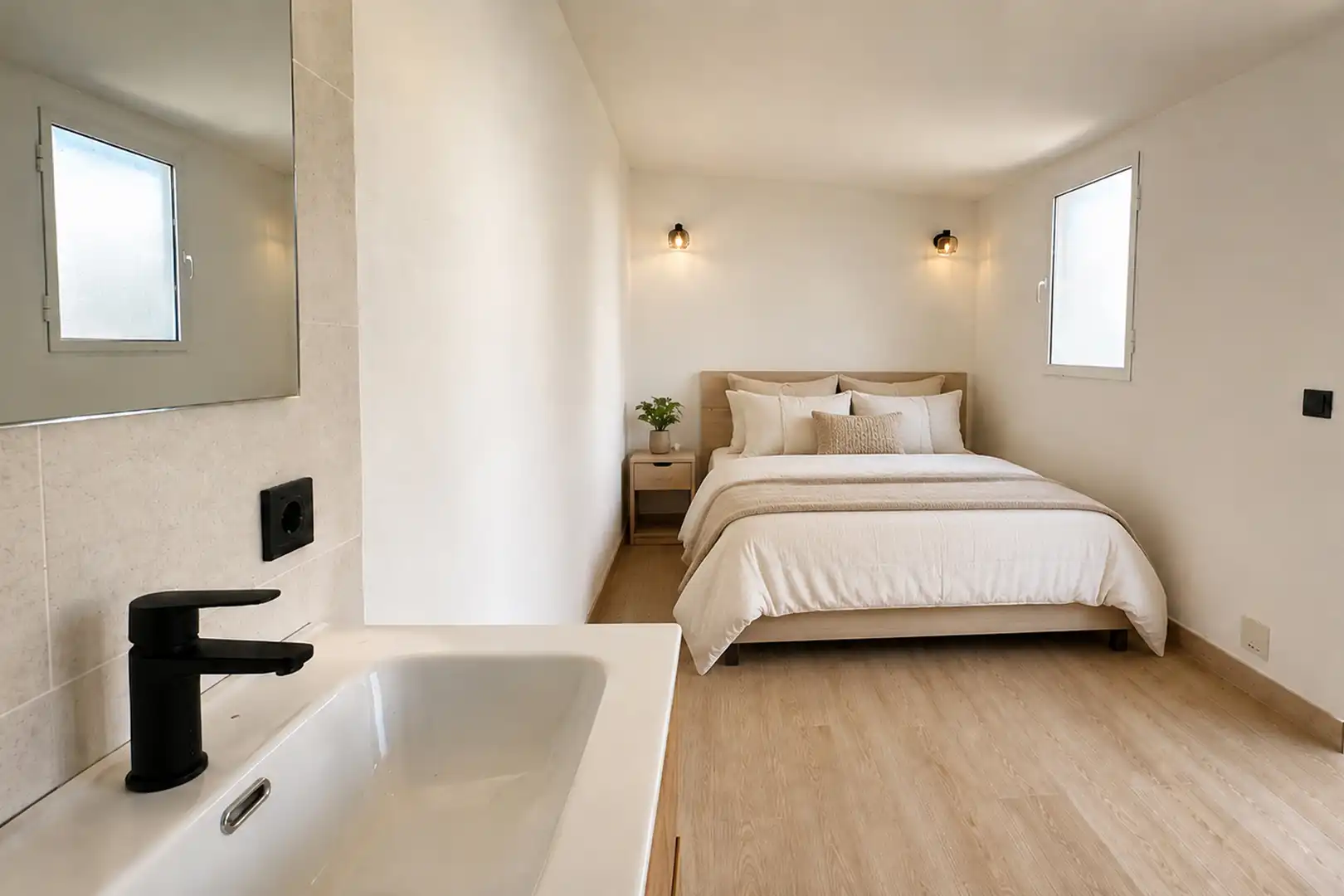 Schlafzimmer von Haus oder Chalet zum Verkauf in Mijas mit Heizung, Privatgarten und Terrasse
