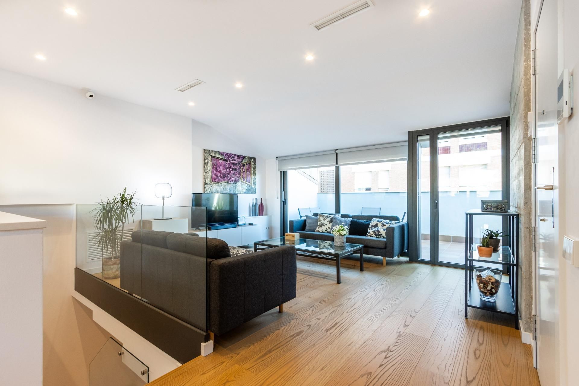 Living room of Attic for sale in Sabadell  with Heating, Parquet flooring and Terrace