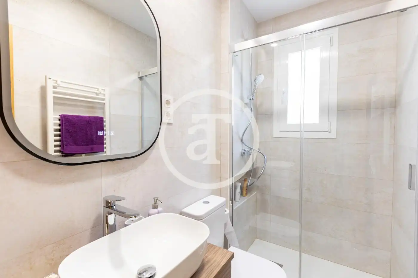 Bathroom of Flat for rent in Madrid  with Air Conditioner, Heating and Furnished