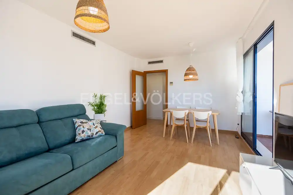 Living room of Flat for rent in La Pobla de Farnals  with Air Conditioner, Heating and Private garden