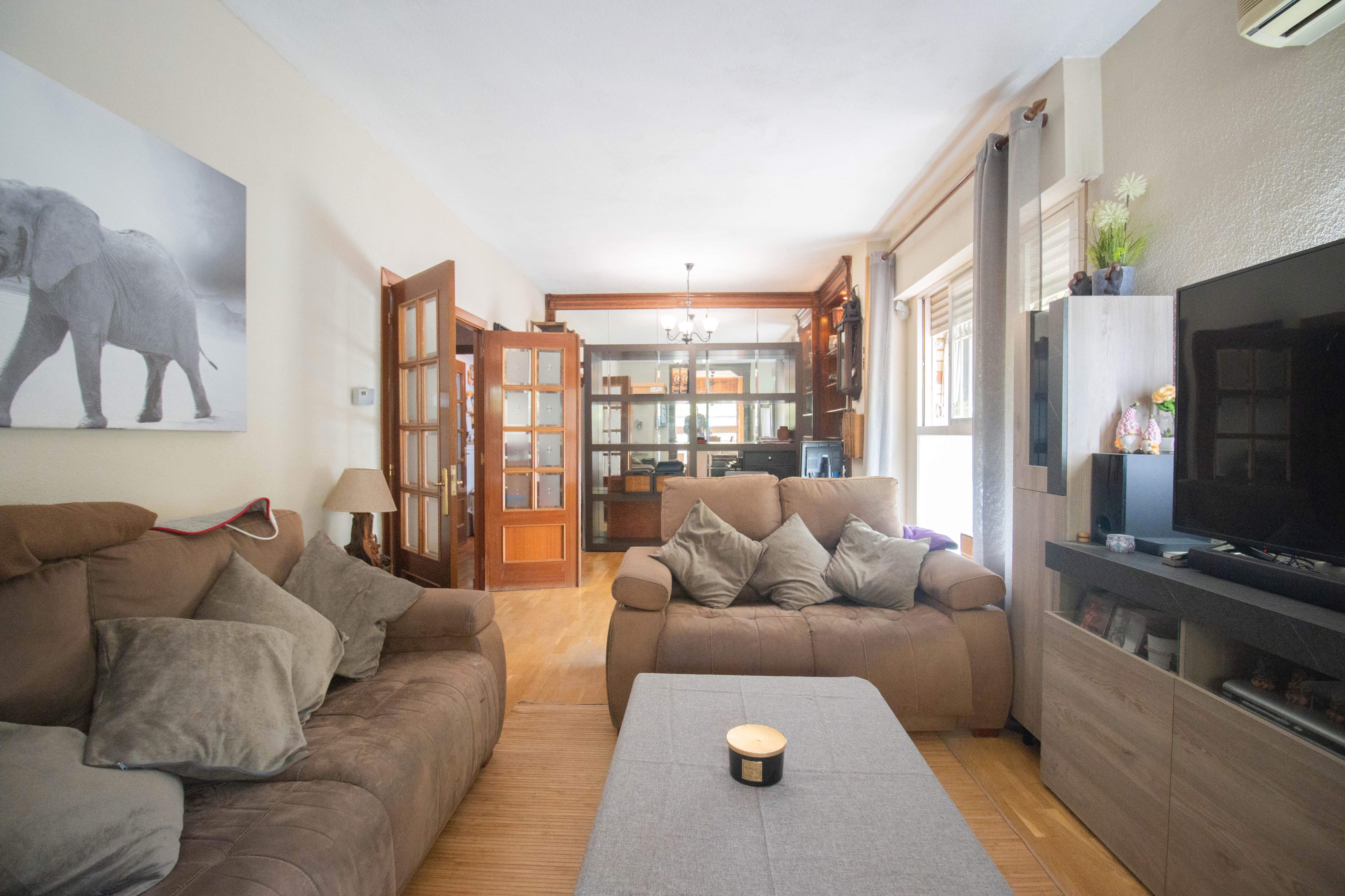 Living room of Flat for sale in  Madrid Capital  with Heating and Private garden