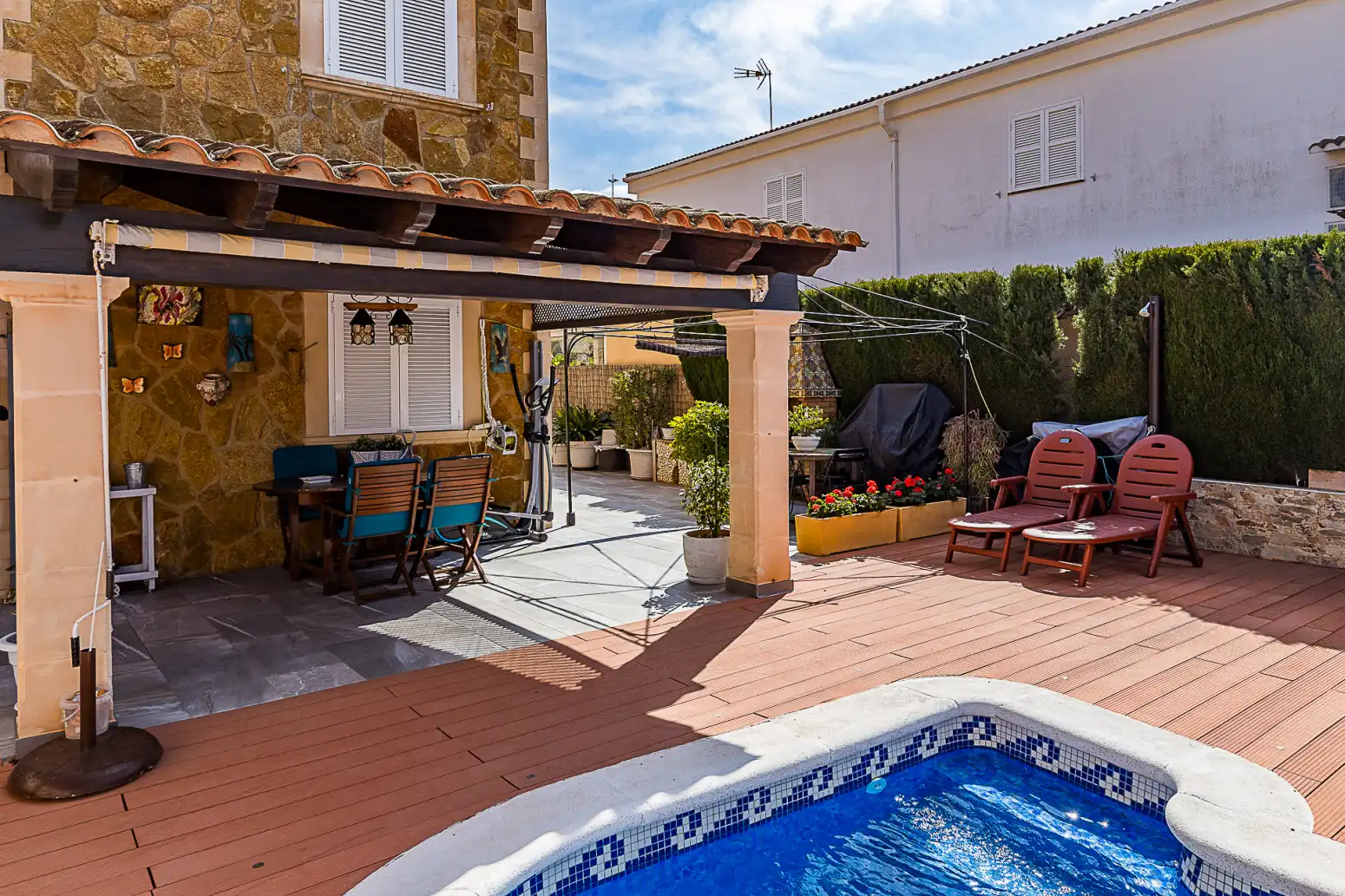 Piscina de Casa adosada en venda en Llucmajor amb Aire condicionat, Calefacció i Terrassa