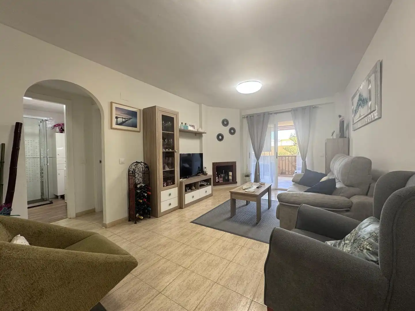 Sala de estar de Apartamento de alquiler en Mijas con Aire acondicionado, Terraza y Amueblado