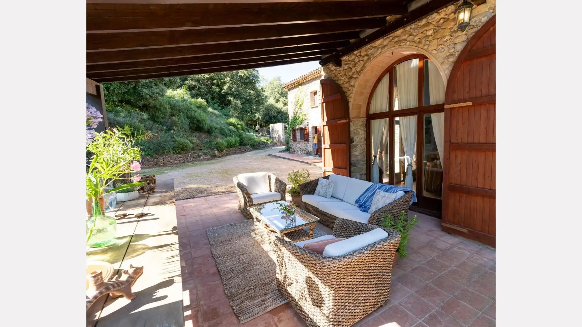 Terraza de Finca rústica en venta en Esponellà con Aire acondicionado, Calefacción y Jardín privado