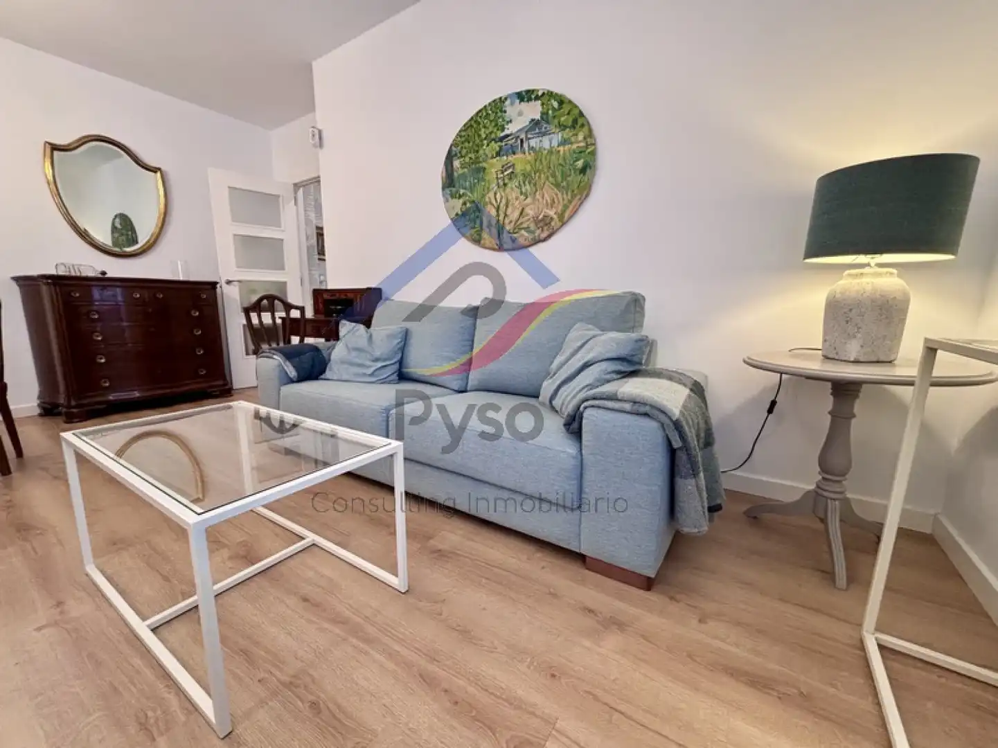 Sala d'estar de Pis de lloguer en Santander amb Calefacció, Jardí privat i Parquet