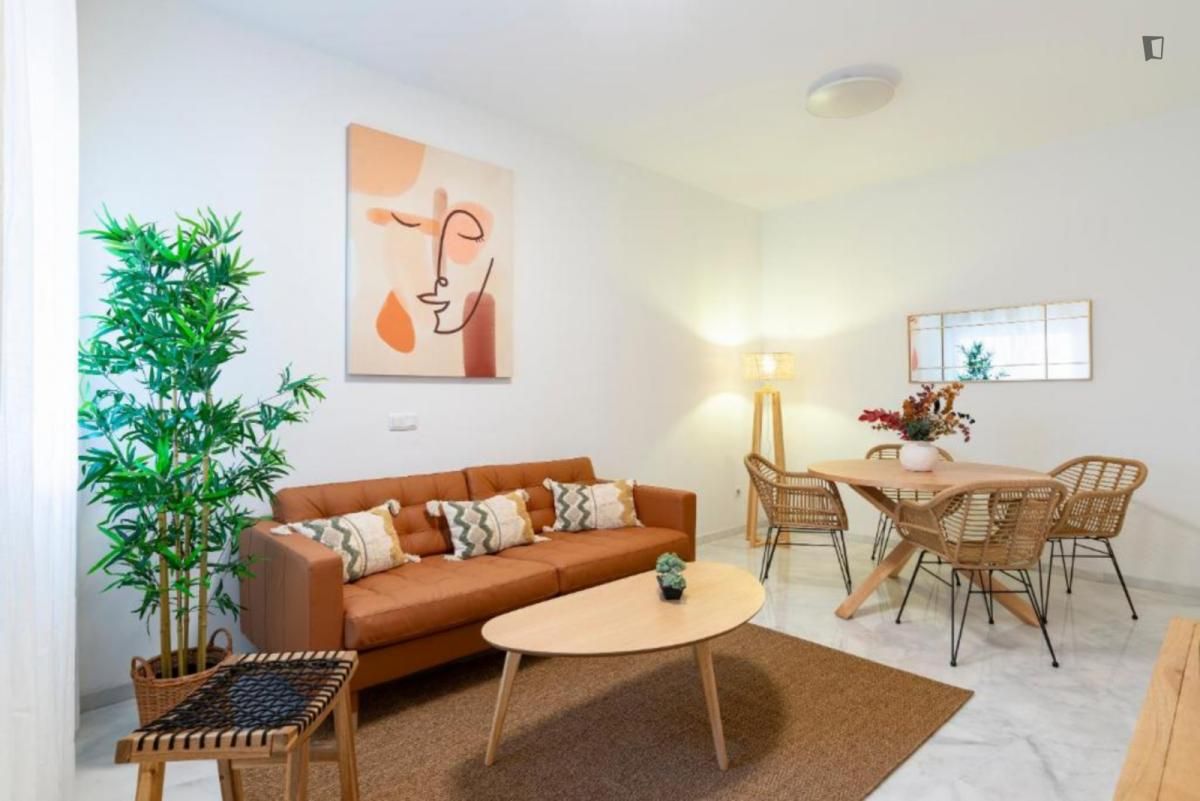 Living room of Apartment to rent in Málaga Capital  with Air Conditioner, Furnished and Oven