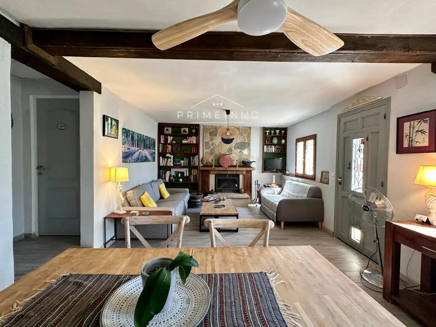 Sala de estar de Finca rústica en venta en Camarles con Calefacción, Terraza y Trastero