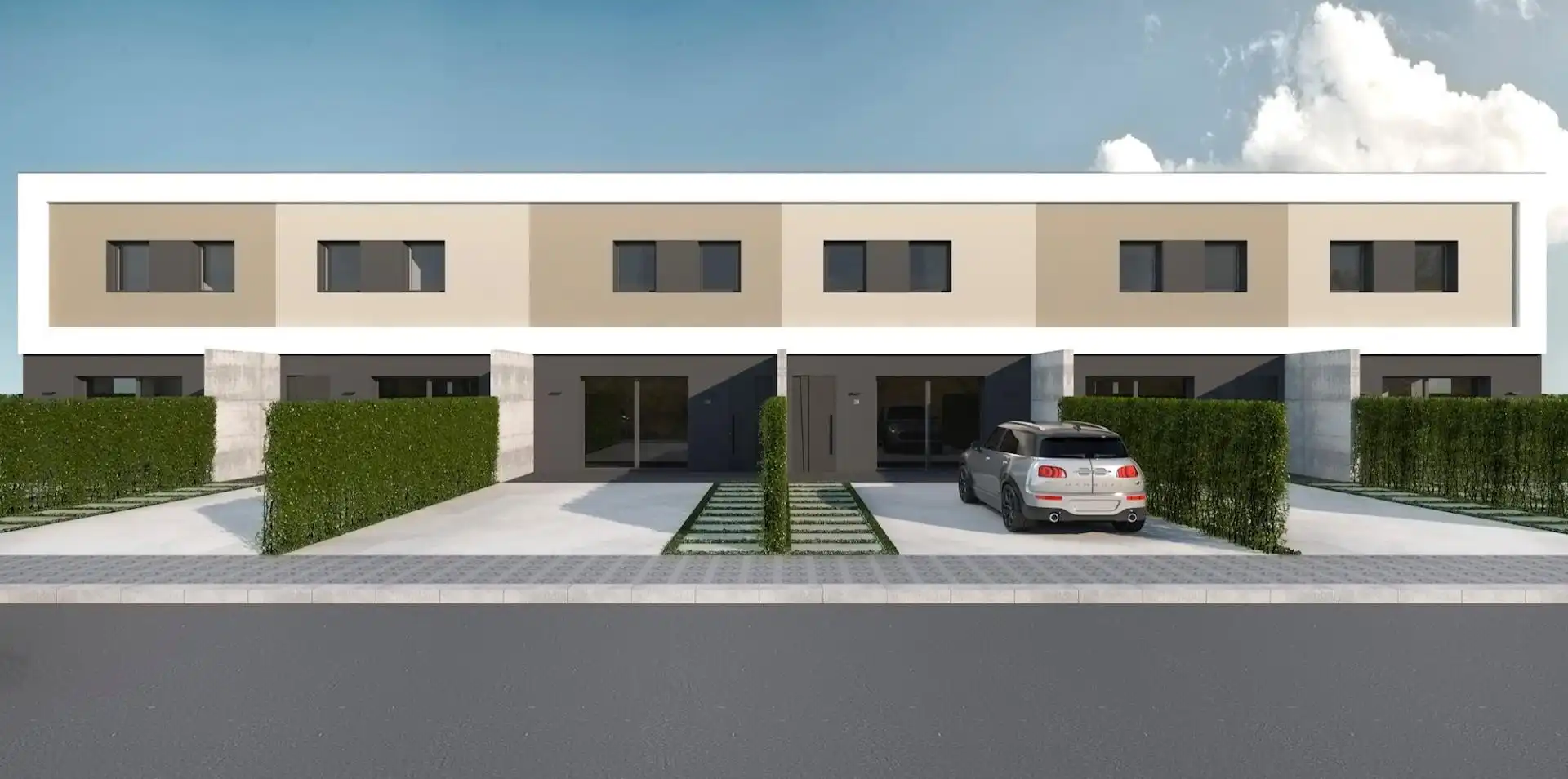Außenansicht von Einfamilien-Reihenhaus zum Verkauf in Navata mit Heizung, Privatgarten und Parkett