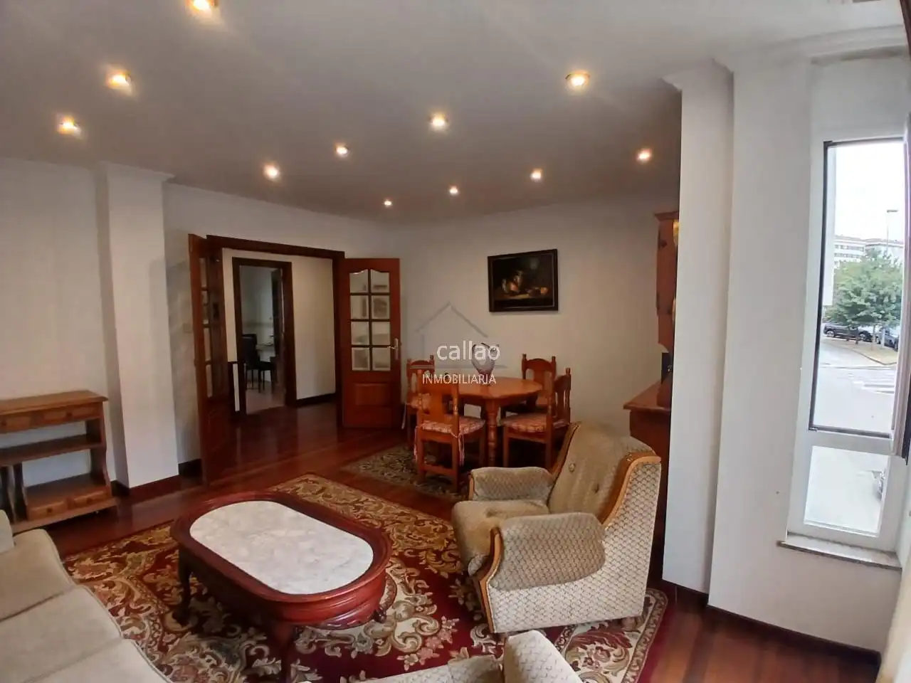 Sala d'estar de Pis de lloguer en Ferrol amb Calefacció, Parquet i Moblat