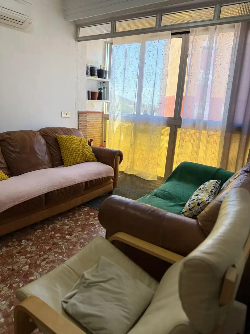 Sala d'estar de Pis en venda en Málaga amb Aire condicionat, Terrassa i Moblat