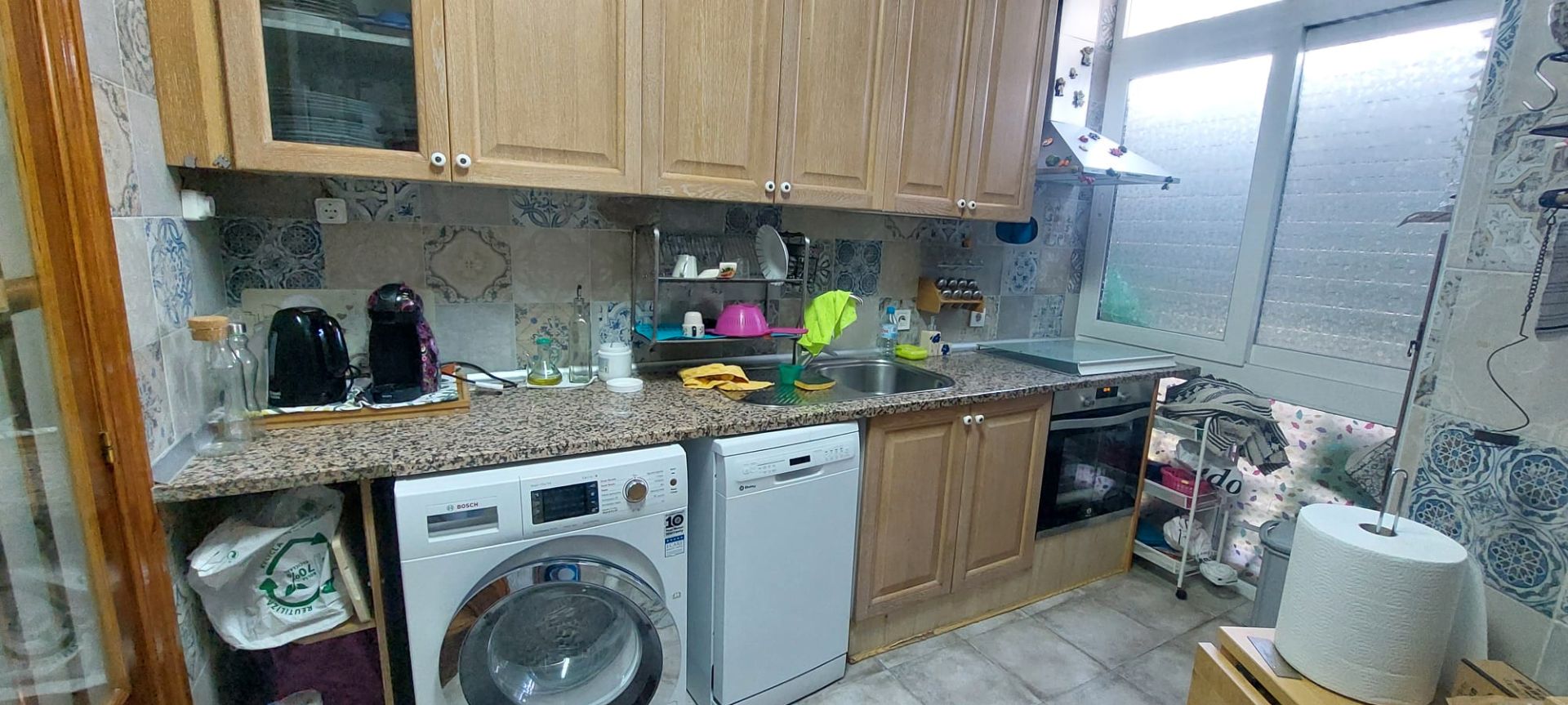 Kitchen of Flat for sale in  Madrid Capital  with Air Conditioner, Terrace and Furnished