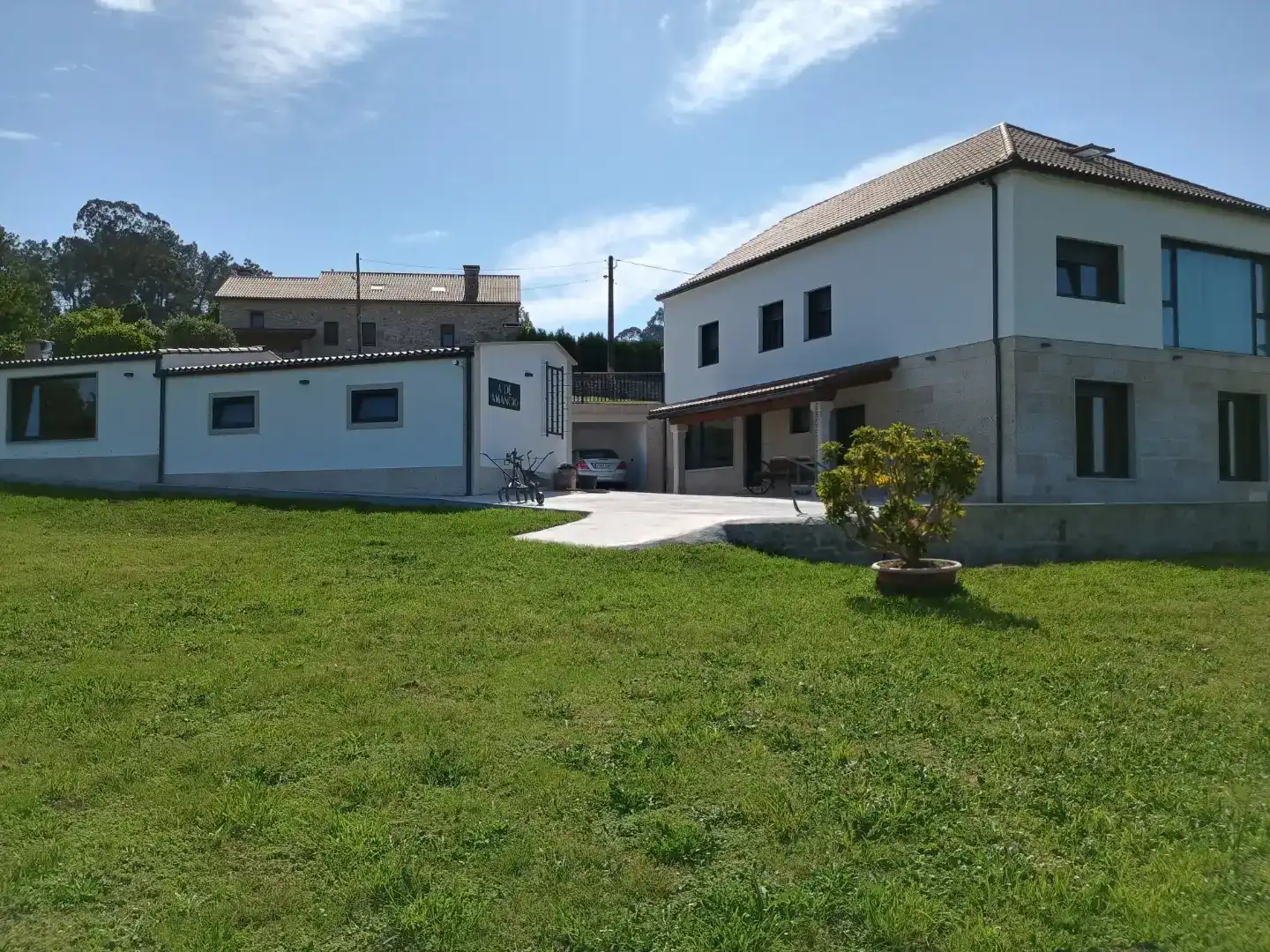 Vista exterior de Casa o xalet en venda en Moraña amb Piscina