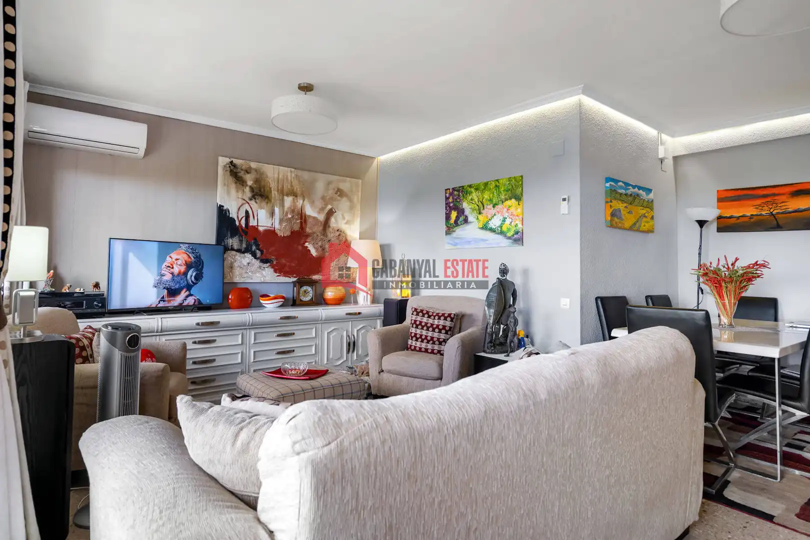 Sala de estar de Apartamento en venta en Valencia con Aire acondicionado, Terraza y Amueblado