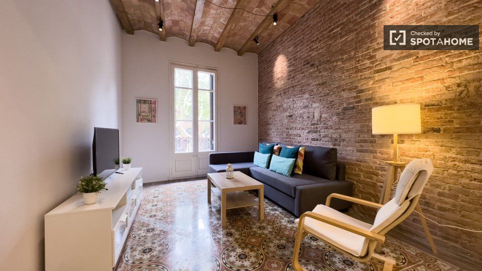 Living room of Flat to rent in  Barcelona Capital  with Air Conditioner, Heating and Furnished