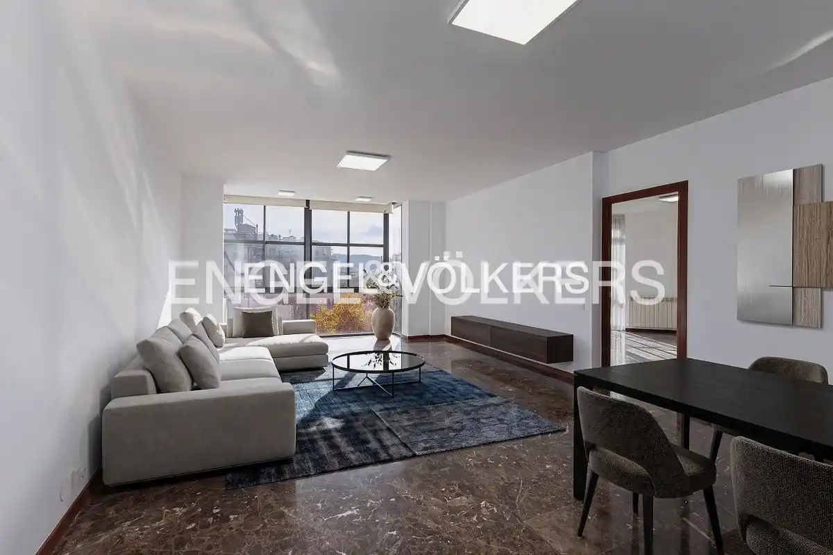 Wohnzimmer von Wohnung zur Miete in Barcelona mit Klimaanlage und Heizung