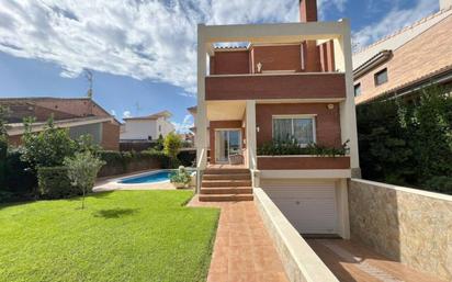 Exterior view of House or chalet for sale in Cubelles  with Air Conditioner, Terrace and Swimming Pool