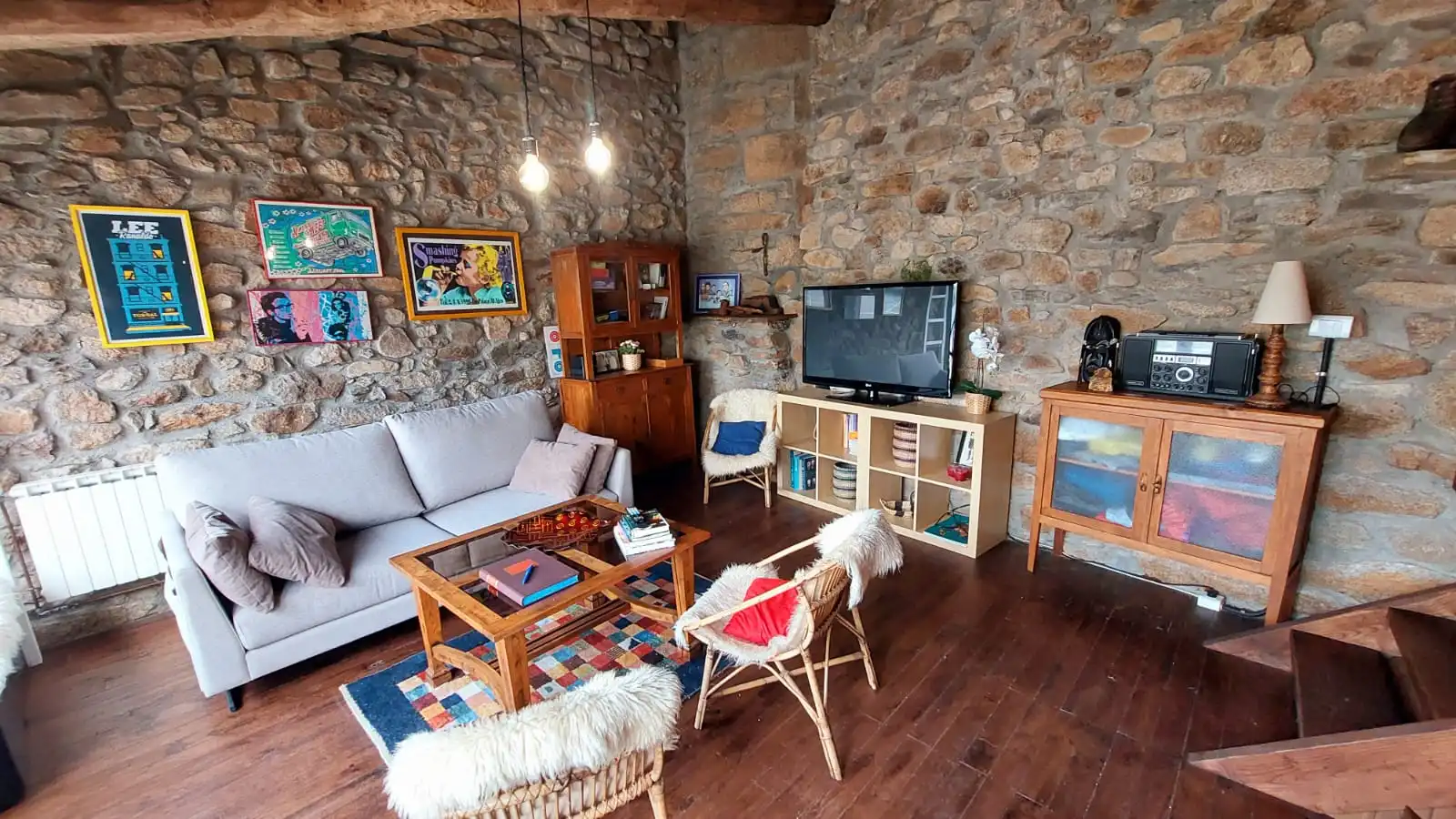 Living room of Country homes for sale in A Veiga   with Heating, Parquet flooring and Furnished