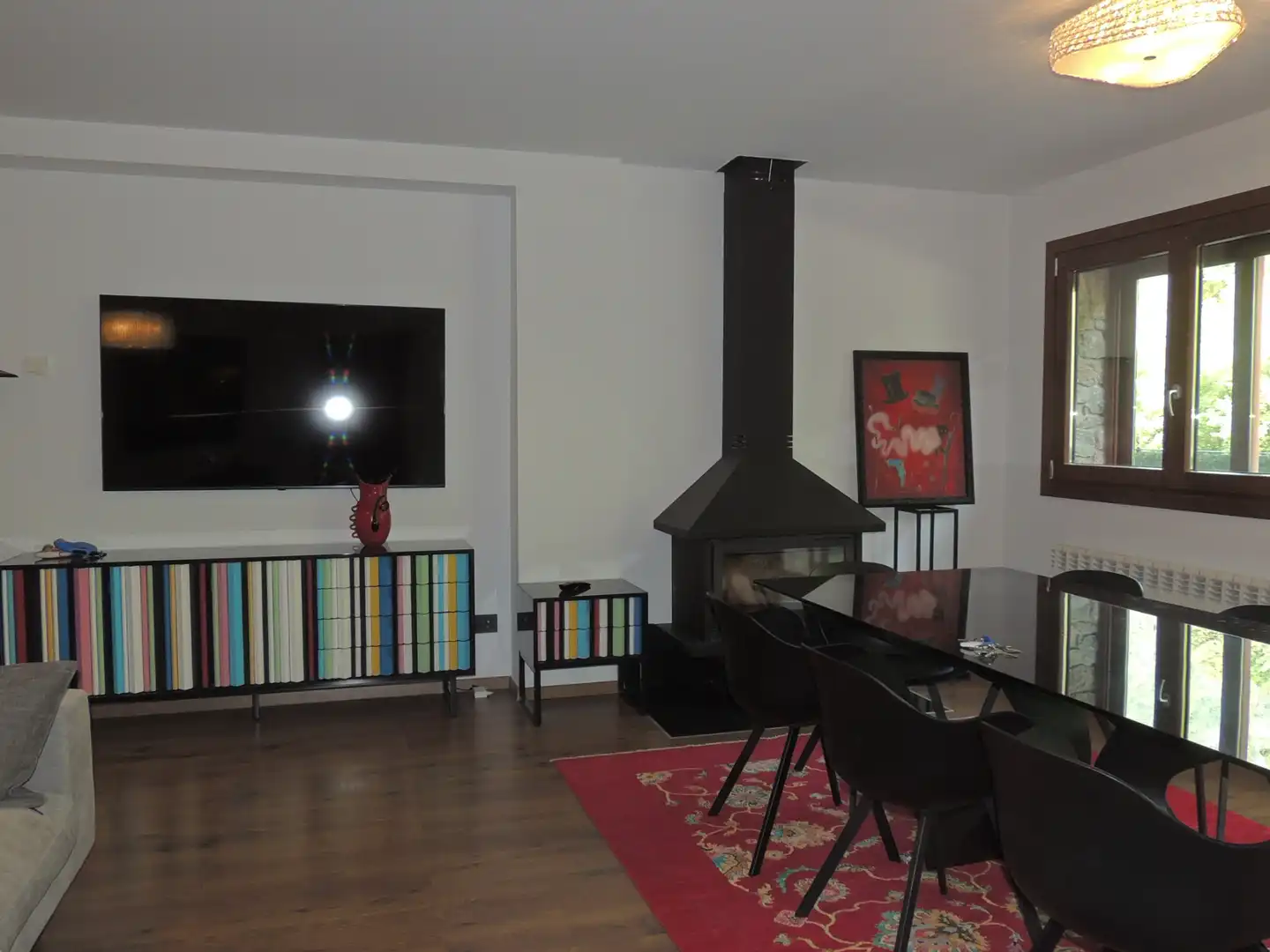 Sala d'estar de Pis de lloguer en La Massana amb Parquet, Terrassa i Moblat