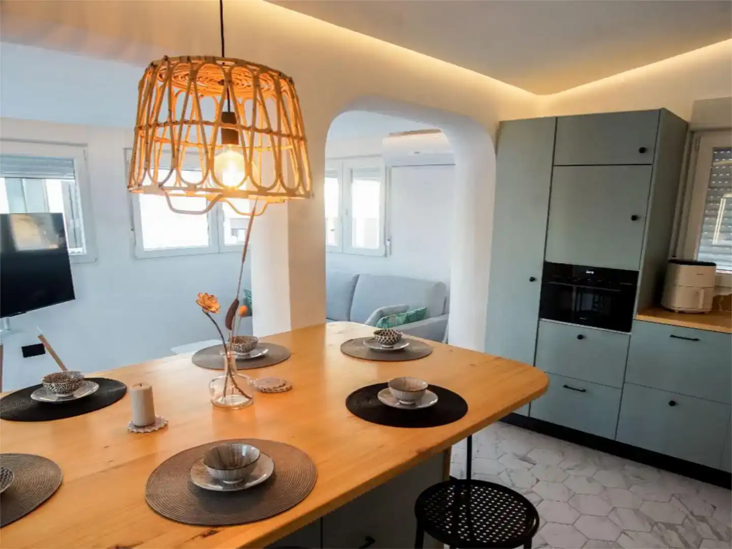 Comedor de Casa o chalet de alquiler en Oliva con Aire acondicionado, Piscina y Amueblado