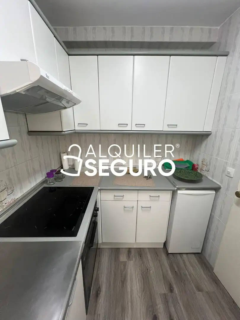 Cuina de Pis de lloguer en Madrid amb Aire condicionat, Calefacció i Moblat