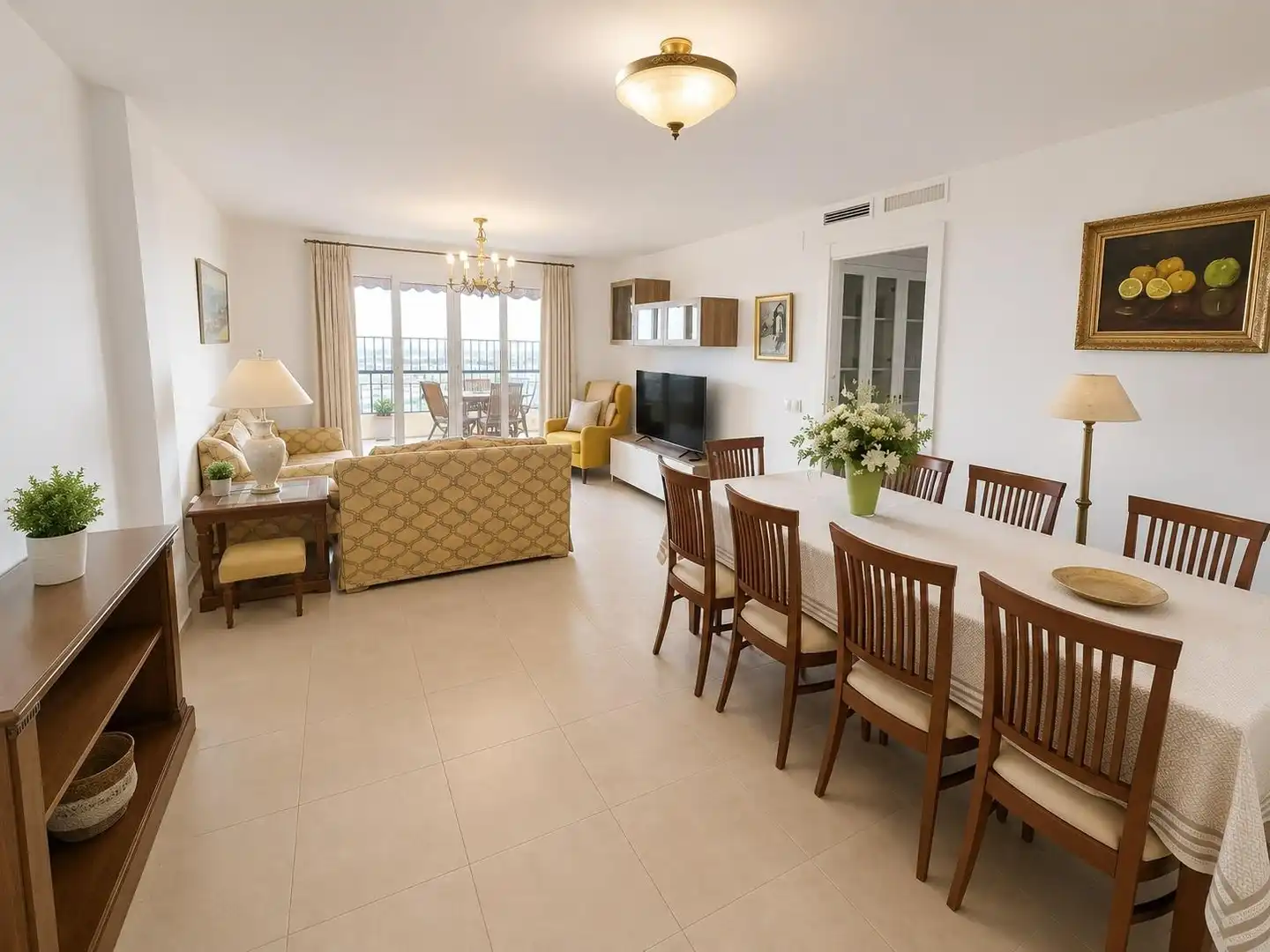 Dining room of Flat for rent in Málaga  with Air Conditioner, Terrace and Furnished