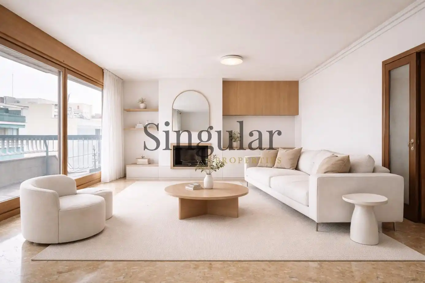 Sala de estar de Ático en venta en  Barcelona Capital con Calefacción, Terraza y Piscina