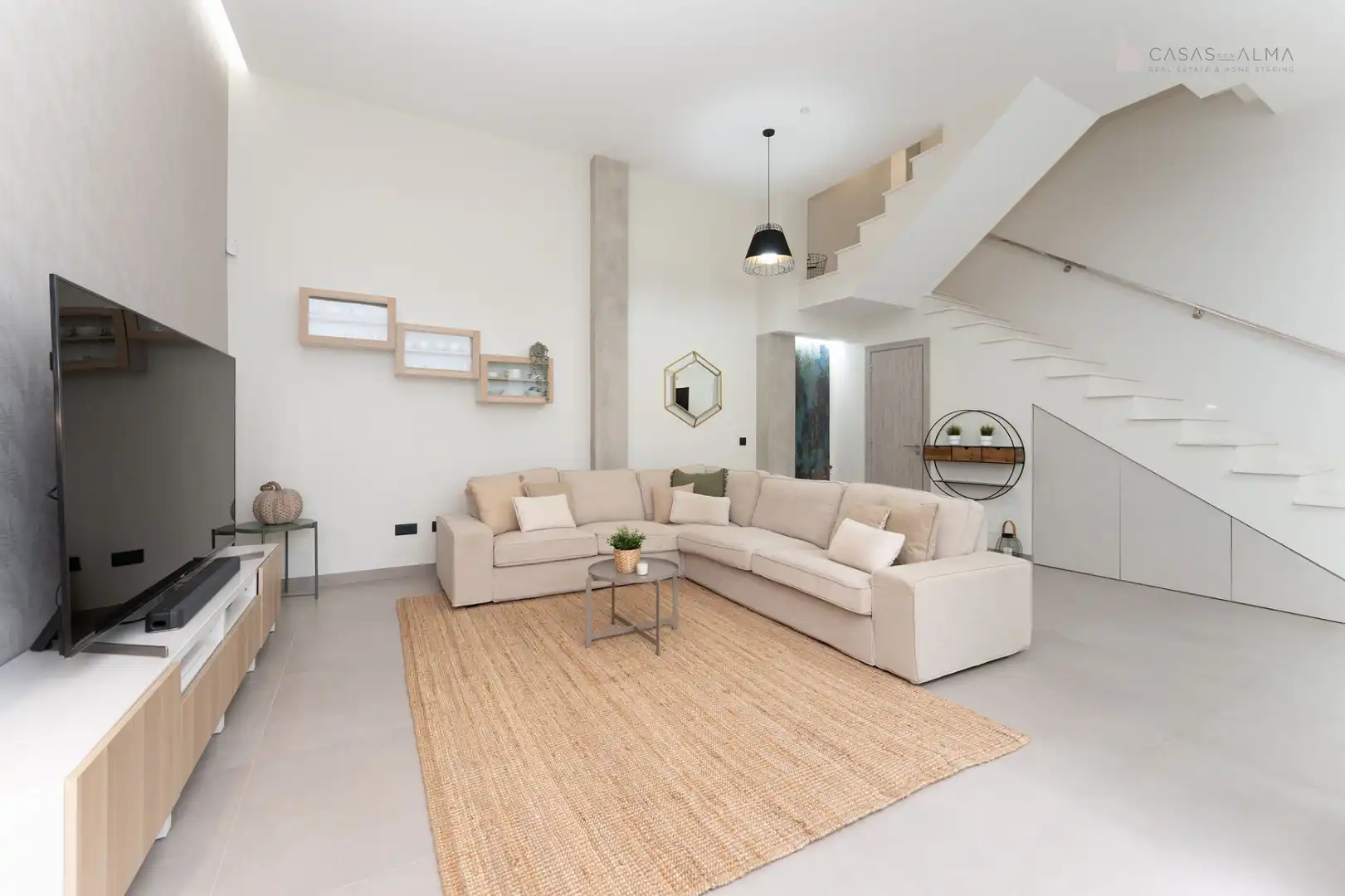 Wohnzimmer von Einfamilien-Reihenhaus zum Verkauf in Las Palmas de Gran Canaria mit Klimaanlage, Terrasse und Abstellraum