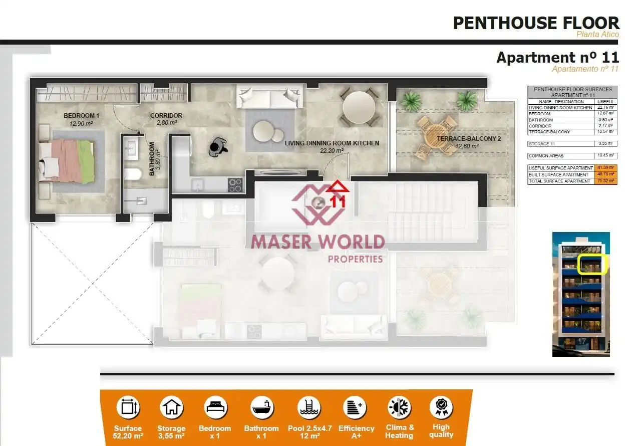 Penthouse with pool for sale in Playa del Acequión, Náufragos y Rocío del Mar, imagen 24