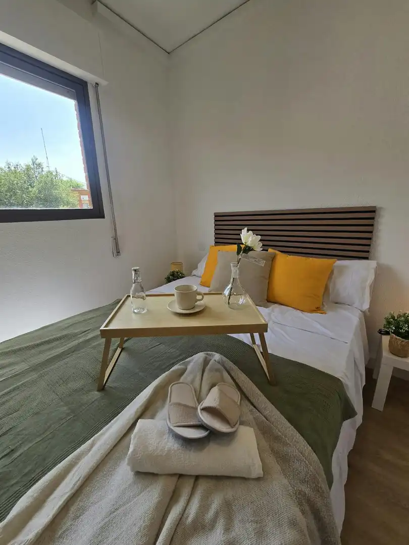 Bedroom of Flat for rent in Madrid  with Air Conditioner, Heating and Private garden