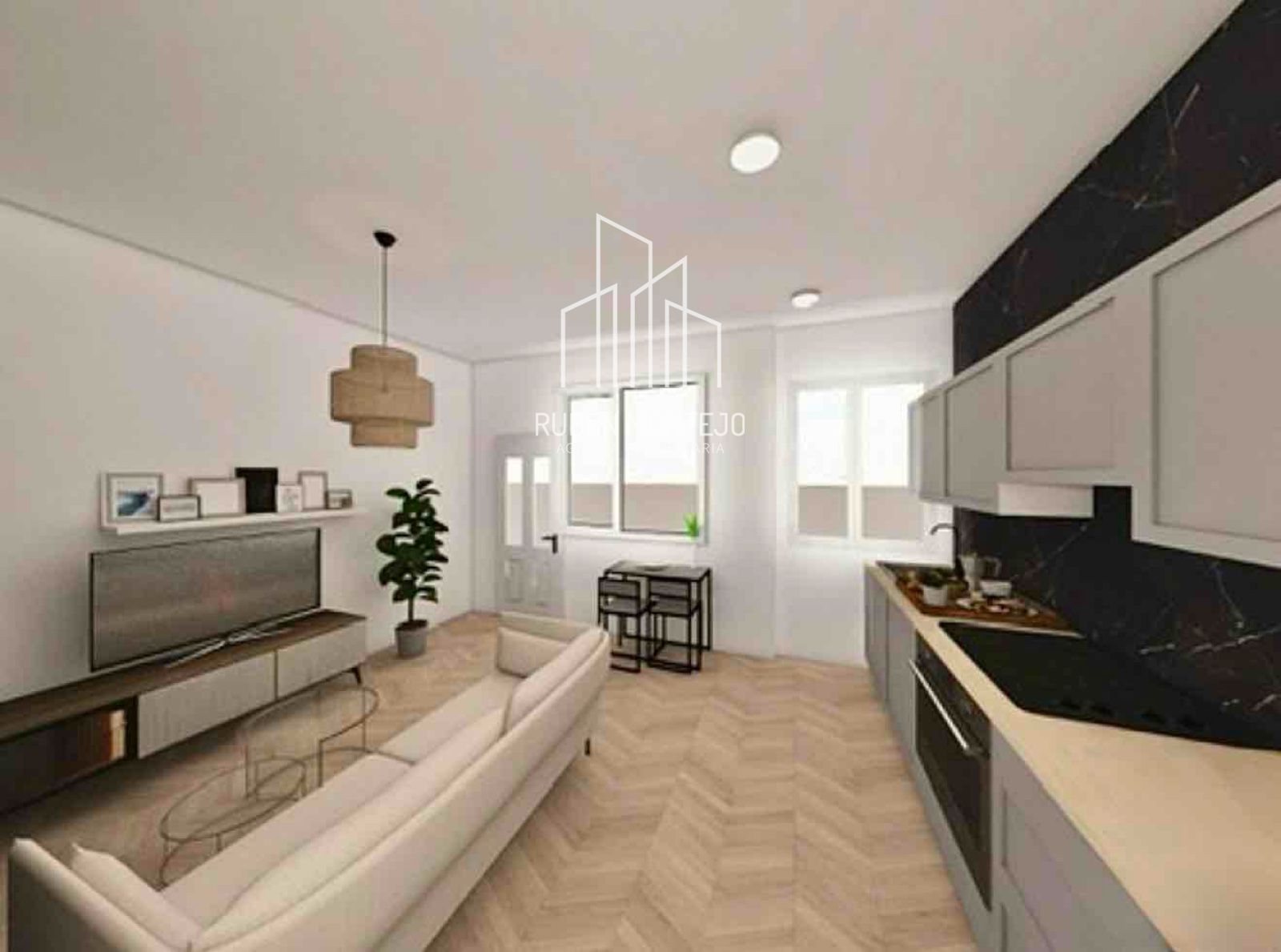 Kitchen of Apartment for sale in Salamanca Capital  with Air Conditioner and Heating