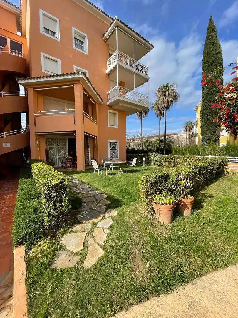 Garten von Wohnung zur Miete in Islantilla mit Klimaanlage und Schwimmbad