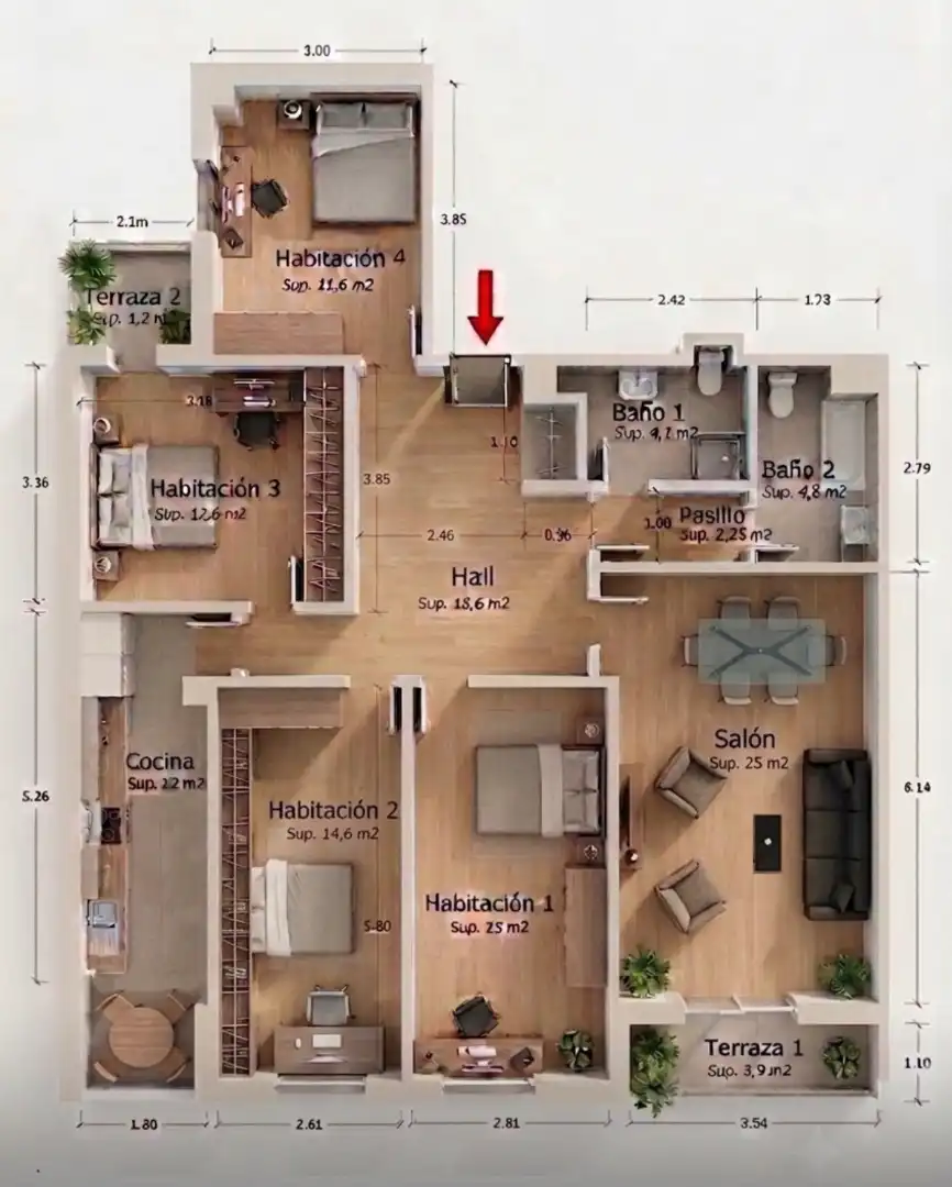 Wohnung zur Miete in Salamanca mit Heizung, Terrasse und Möbliert