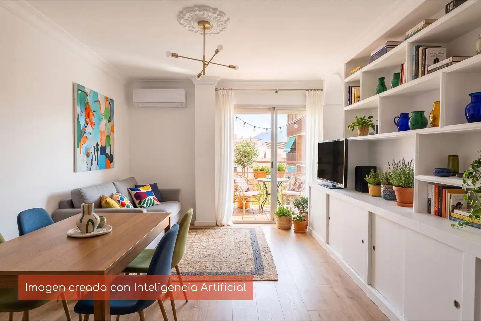 Sala de estar de Piso en venta en Benalmádena con Aire acondicionado, Terraza y Amueblado