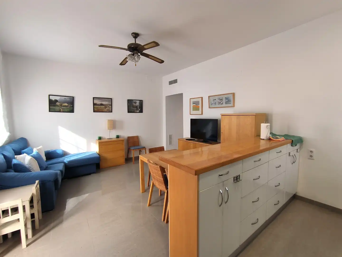 Sala d'estar de Apartament en venda en Alcanar amb Aire condicionat, Jardí privat i Terrassa